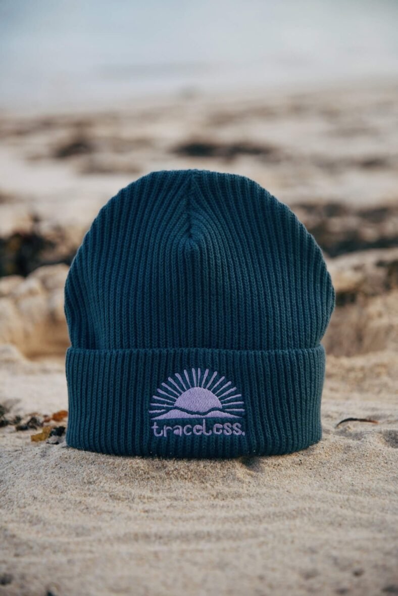 Traceless Designs sustainable beanie, product photography by High Reach Studio