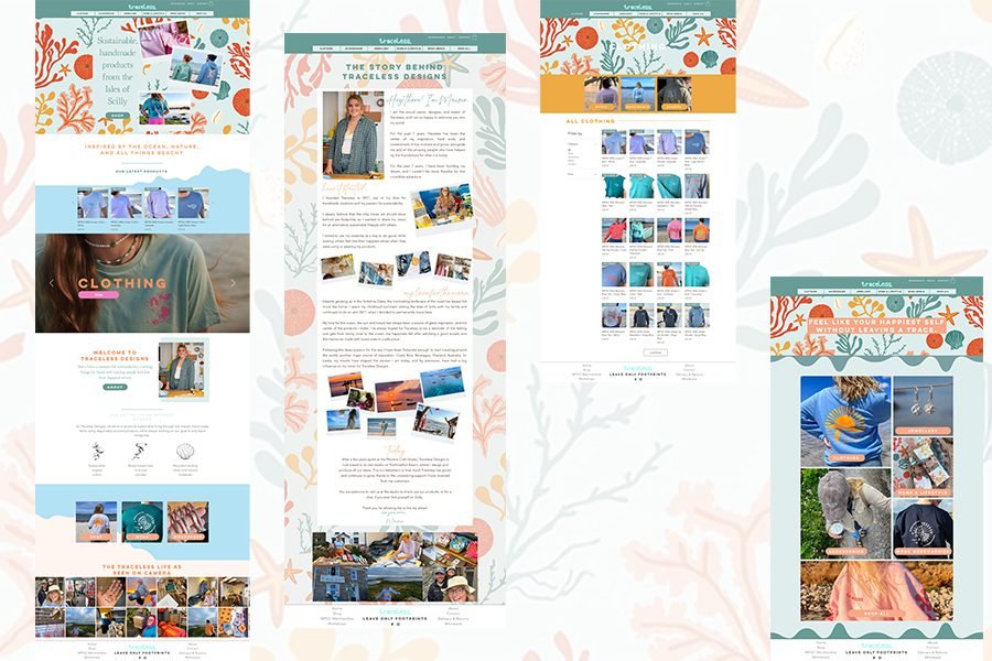 Traceless Designs website and social media content created by High Reach Studio
